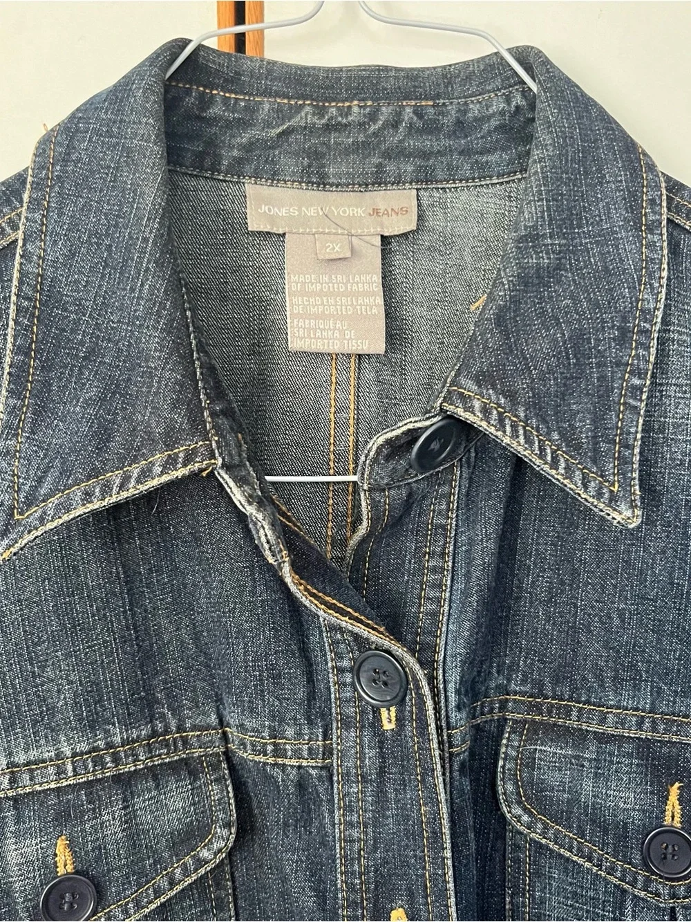 Denim Button-Front Jacket - Blue - Picture 3 of 9